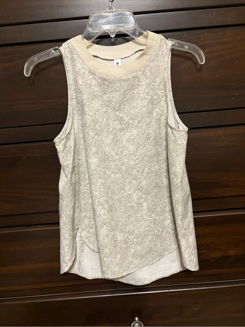 Athleta Cream Textured Sleeveless Knit Tank